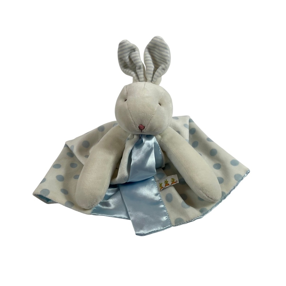 Bunnies By The Bay Blue Satin Bunny Blanket Plush 13" Stuffed Toy Lovey - Picture 2 of 4